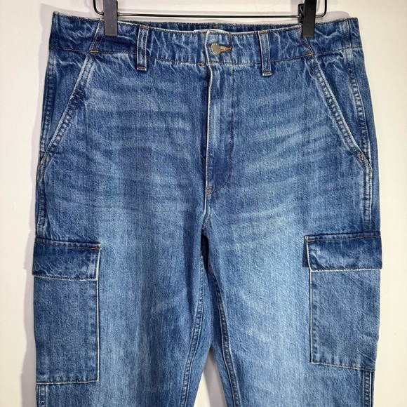 Aritzia Denim Forum The 90s Edie Lo-Rise Cargo Jeans Size 30 100% Cotton - Picture 4 of 16